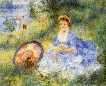  noir - jeune femme avec un parapluie japonais Pierre Auguste Renoir